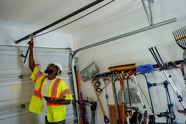 Professional Garage Door technician working in Temple, TX